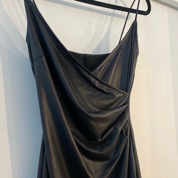 Black Leather-look Dress - Picture 2 of 5